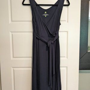Dakini Faux Wrap Sleeveless Navy Tie Back Dress M